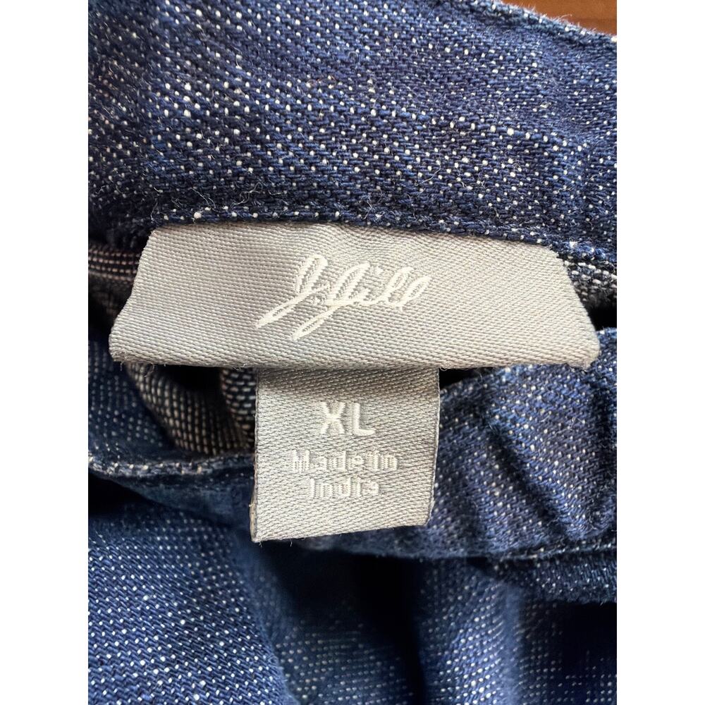 J Jill Blue Denim Ruffle Hem Swing Maxi Skirt Size XL - Picture 7 of 7